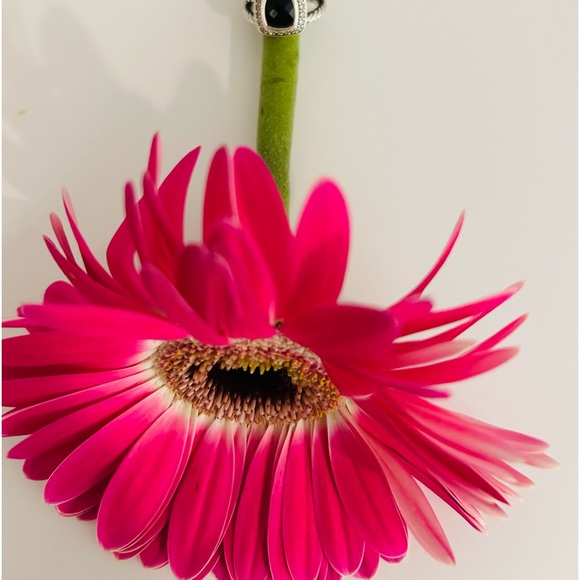 David Yurman Silver hematite diamond petite size 5 - Picture 2 of 3